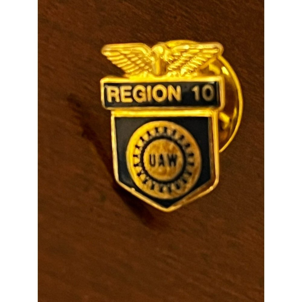 UAW Region 10 United Auto Workers Union Wisconsin Minnesota Dakota Pin CB Gold